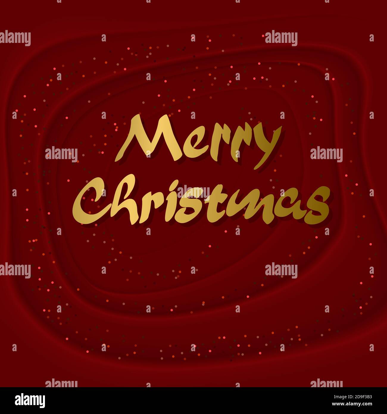 Shining realistic 3D golden inscription Merry christmas with waves on ...
