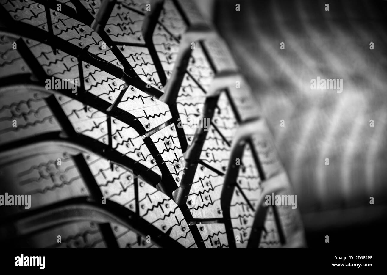 Car black tires close up. Car tires Stock Photo