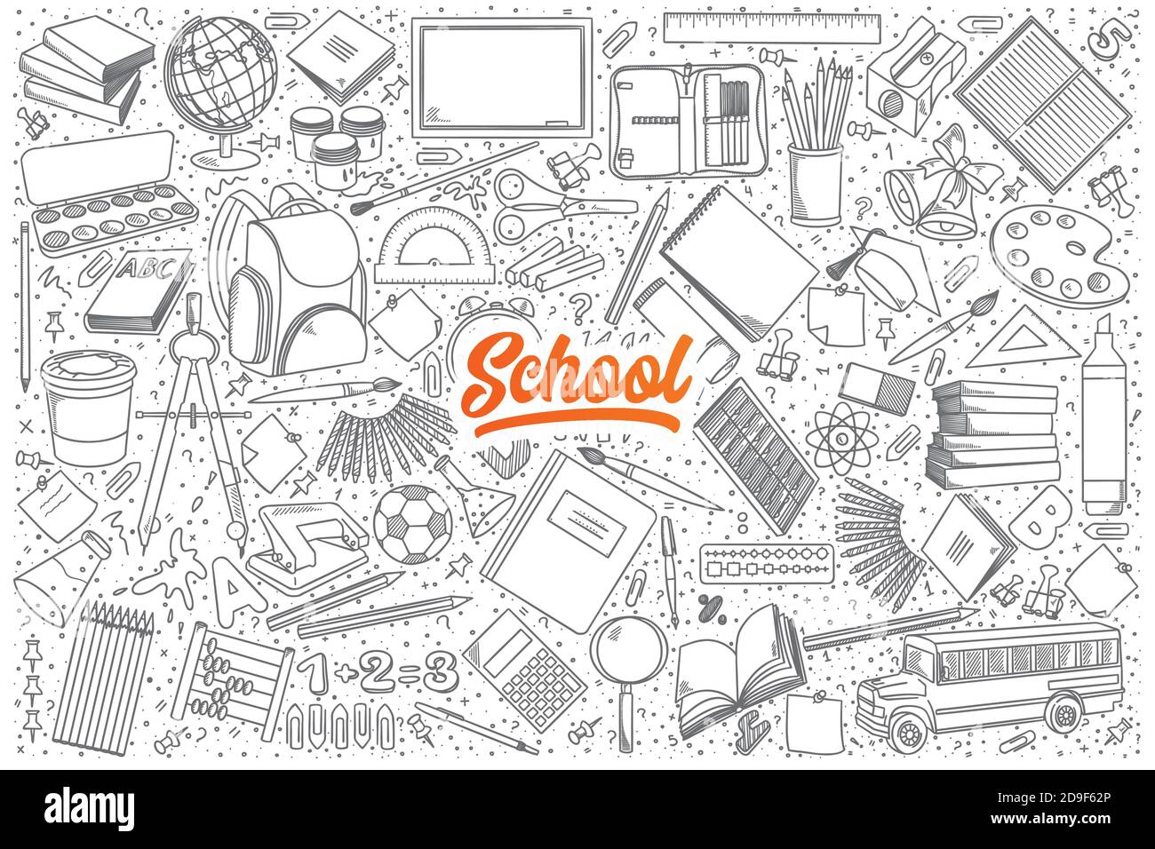 Orange school backpack Stock Vector Images Alamy