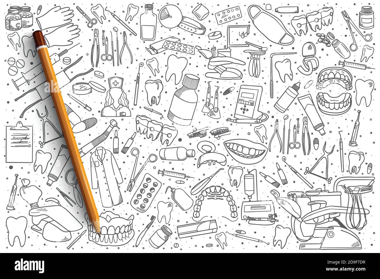 Hand drawn stomatology background Stock Vector Image & Art - Alamy