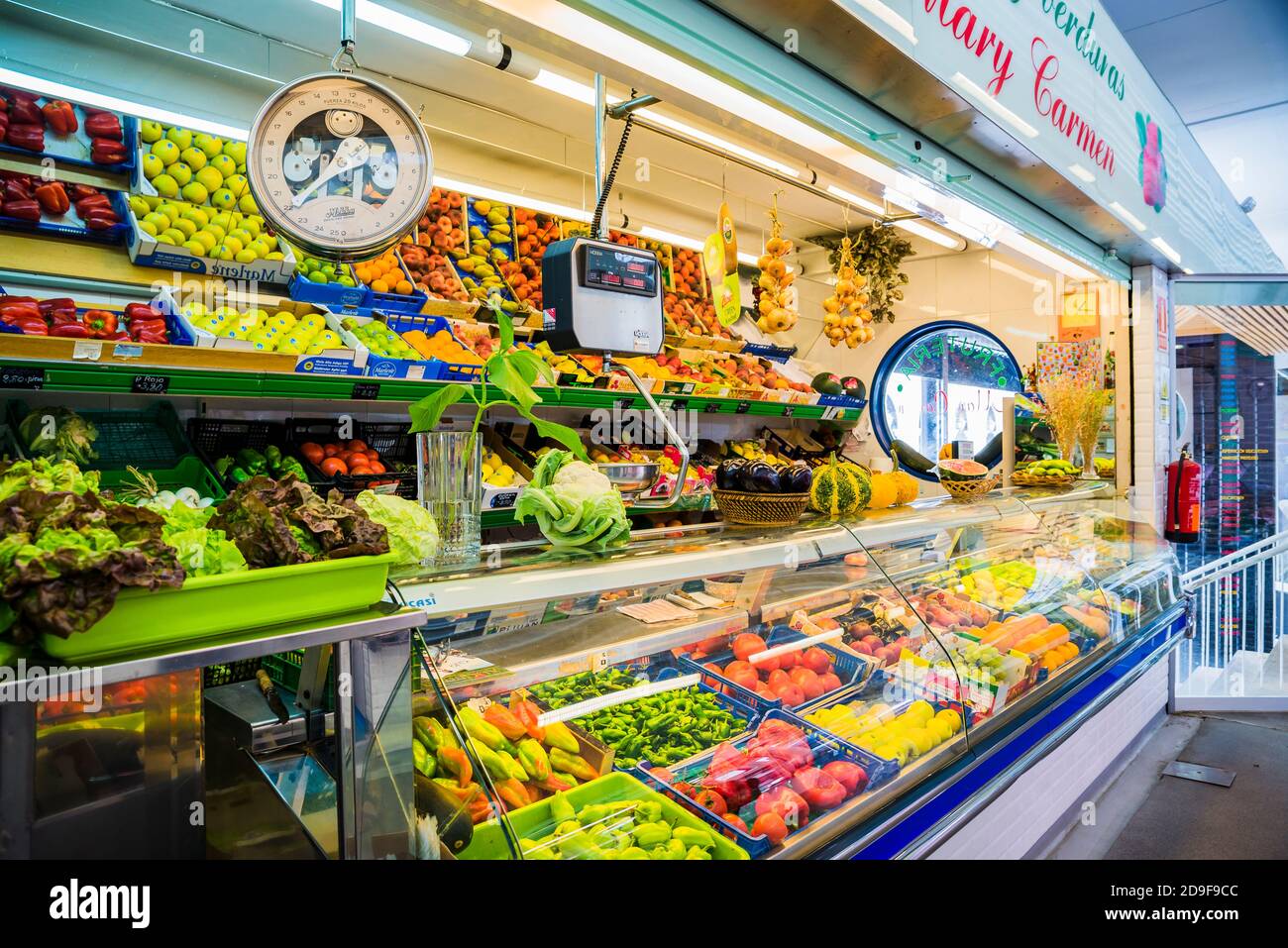 Fruit store. Central Market. Lugo, Galicia, Spain, Europe Stock Photo