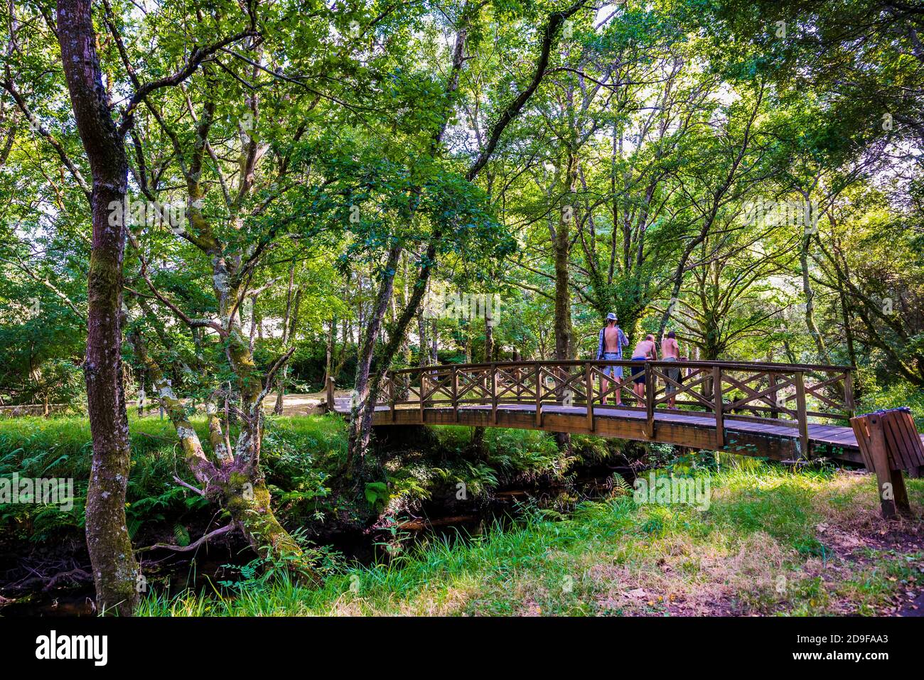 Recreational area and river walk of the Magdalena. Vilalba - Villalba, Lugo, Galicia, Spain, Europe Stock Photo
