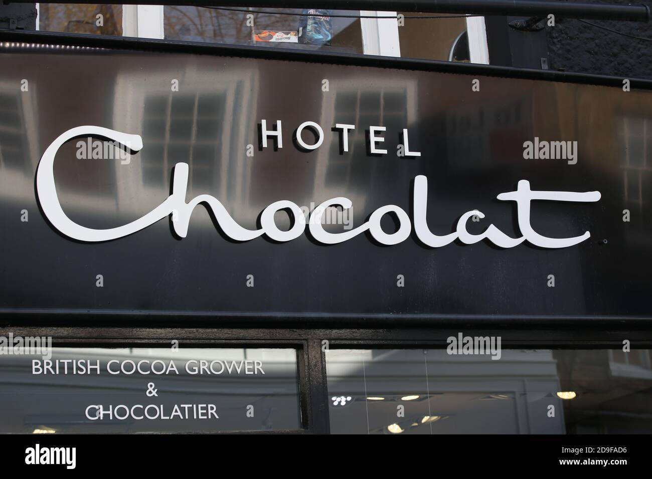 Hotel Chocolat sign, Kingston Upon Thames, Surrey Stock Photo Alamy