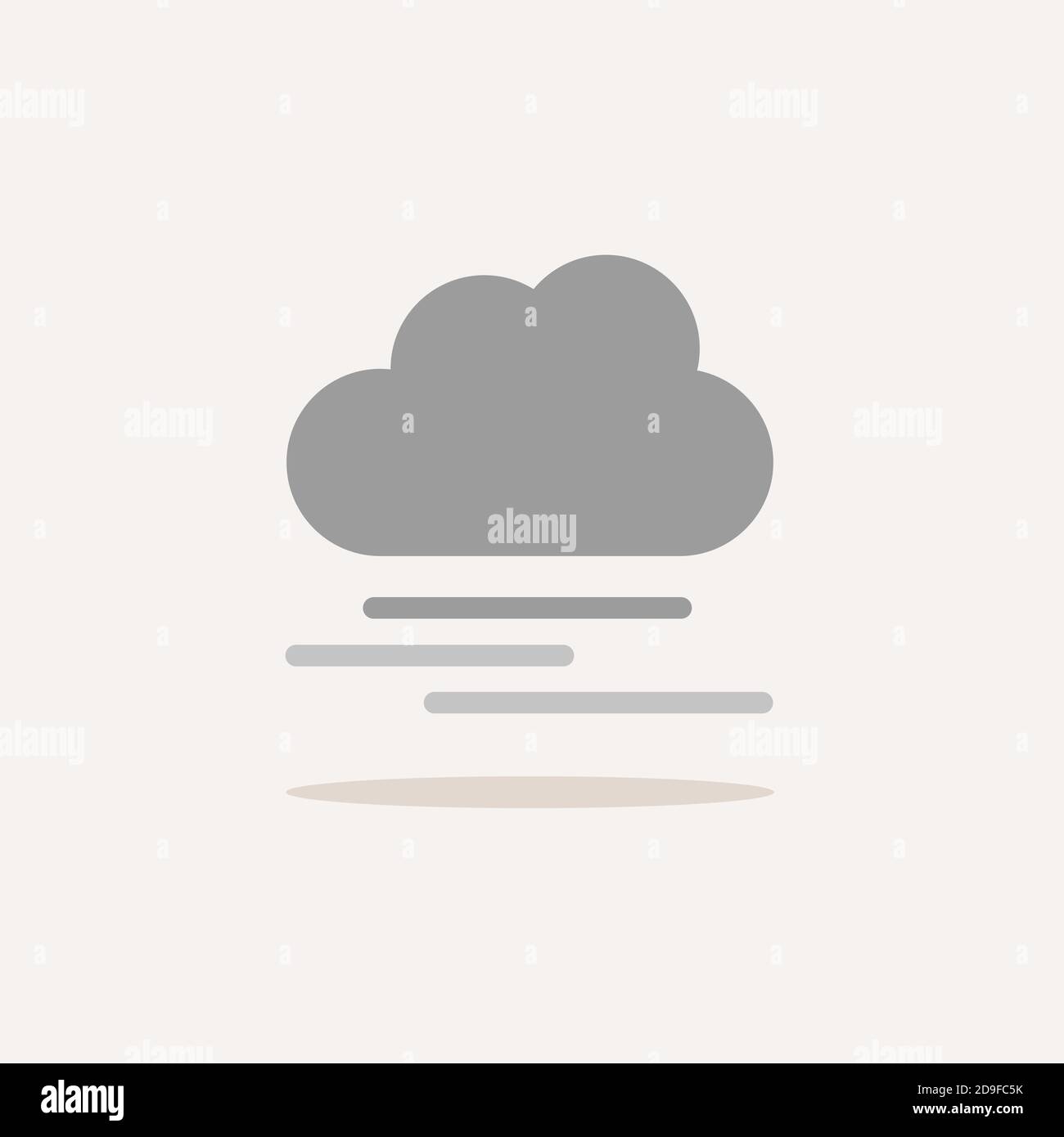 Heavy fog and cloud. Color icon with shadow. Weather glyph vector ...