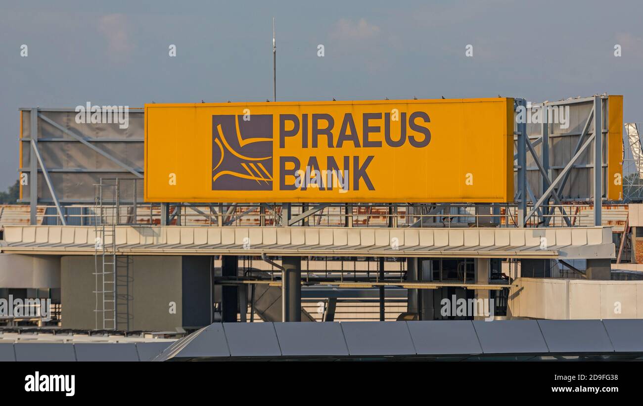 Belgrade, Serbia - August 2, 2018: Big Yellow Sign Piraeus Bank at Top of  Building in New Belgrade, Serbia Stock Photo - Alamy