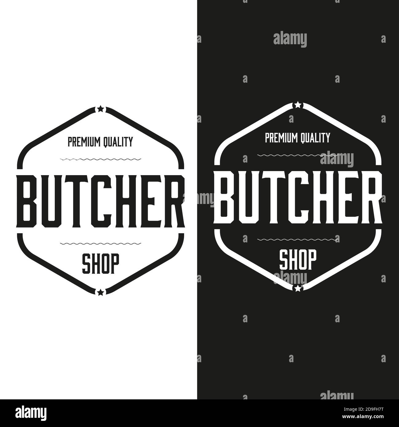 Premium quality Butcher Shop logo Stock Vector