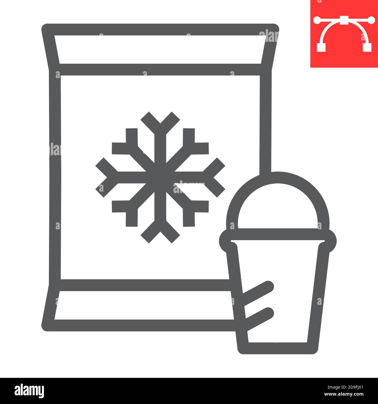 Frozen food line icon, fish and shrimp, seafood sign vector graphics