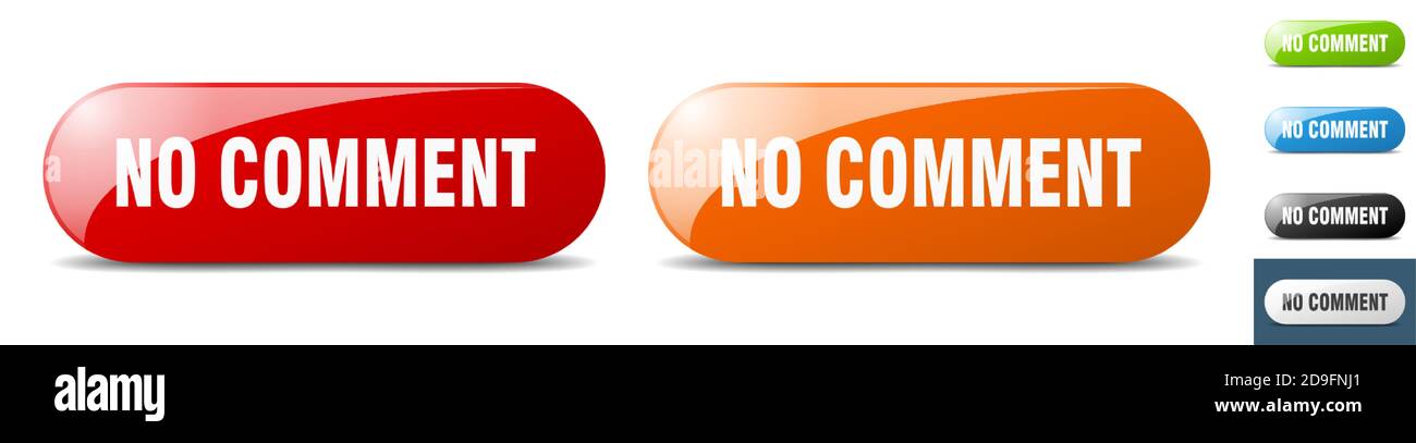no comment button. sign. key. push button set Stock Vector