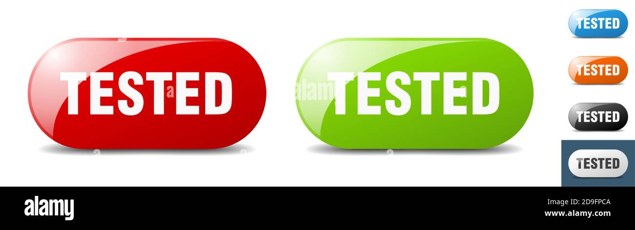 tested button. sign. key. push button set Stock Vector Image & Art - Alamy
