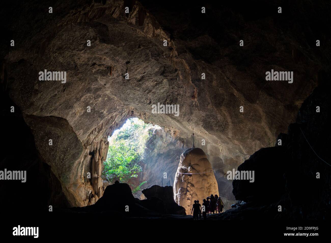 light shining into a cave Stock Photo