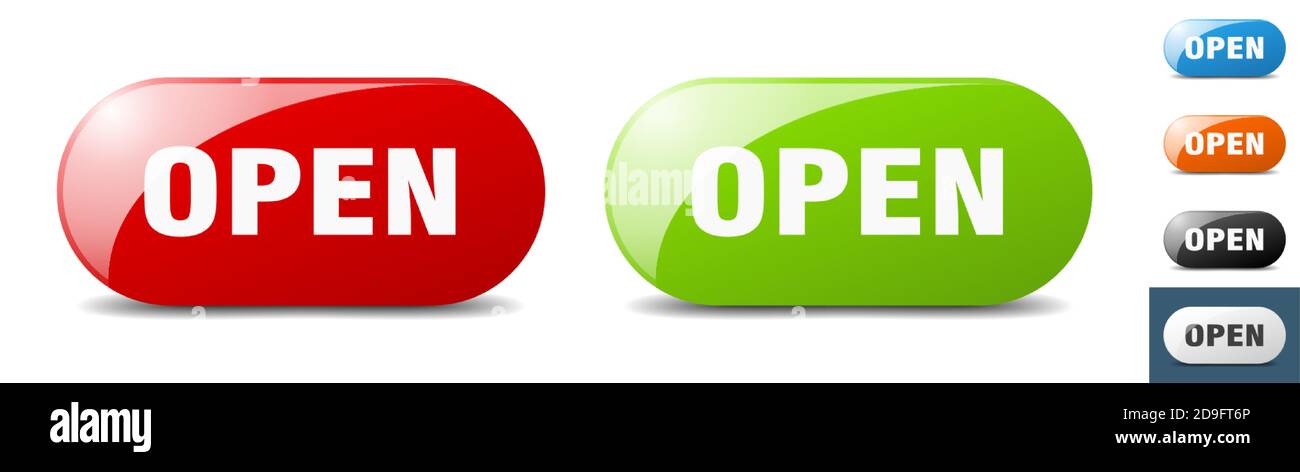 open button. sign. key. push button set Stock Vector Image & Art - Alamy