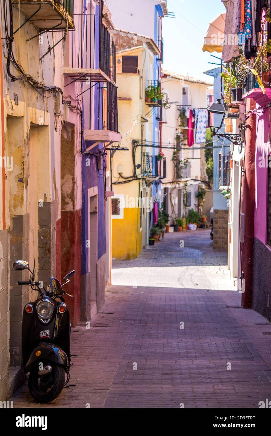 Alley in la Vila Joiosa Stock Photo