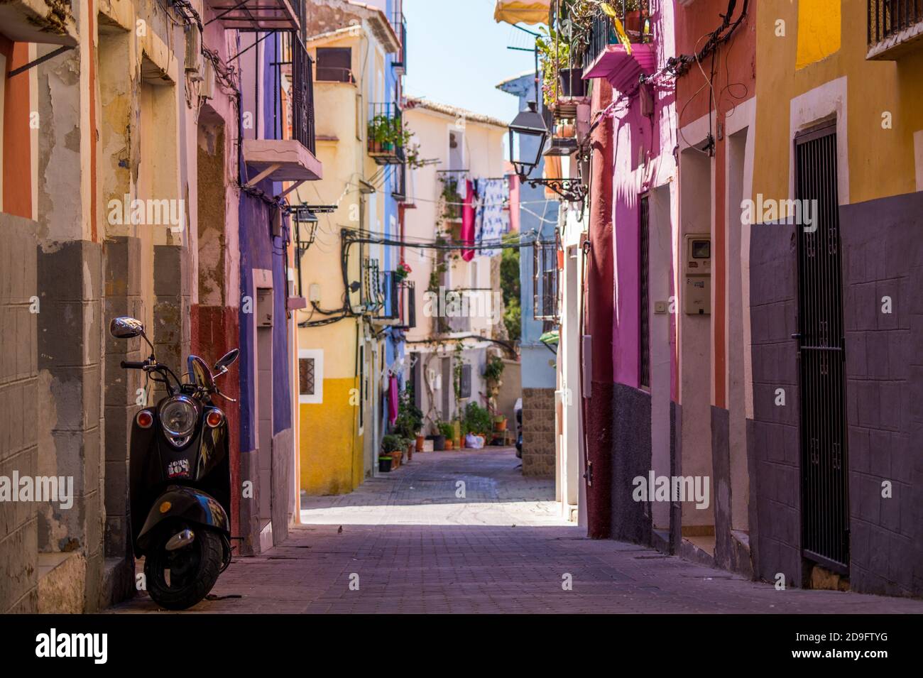 Alley in la Vila Joiosa Stock Photo