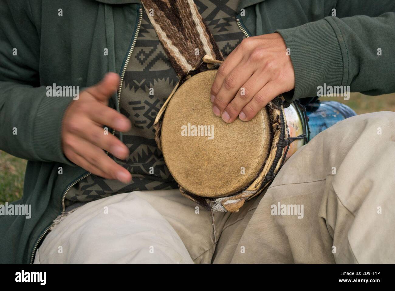 Closeup of a musician man playing the goblet drum musical instrument Stock Photo Alamy
