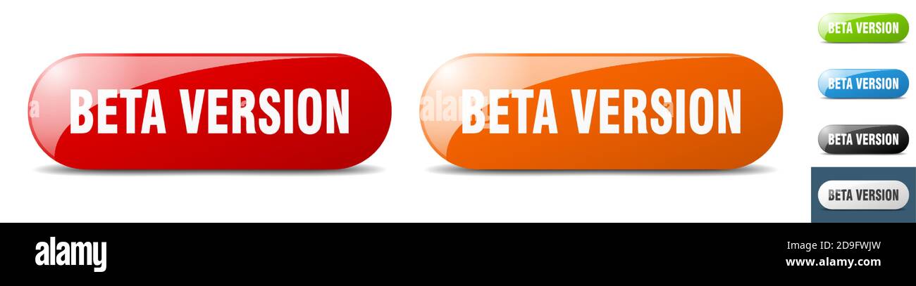 beta version button. sign. key. push button set Stock Vector