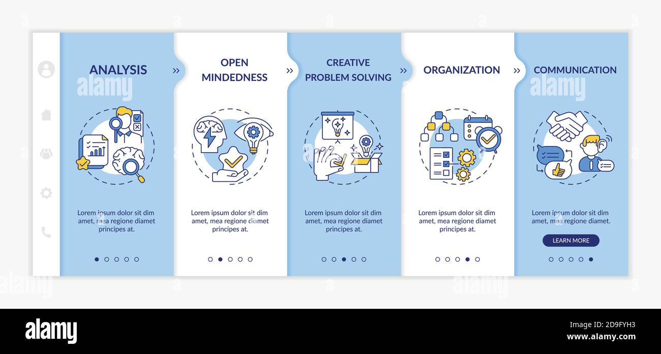 Creative thinking types onboarding vector template Stock Vector Image ...