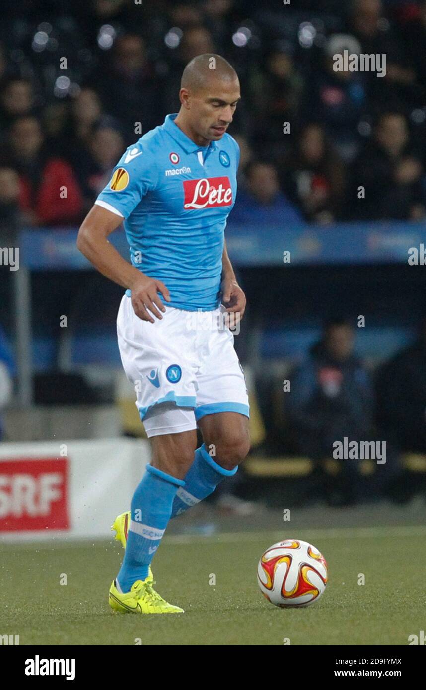 Gökhan Inler of S.S.C. Napoli during the Europa League  2014 - 2015 Young Boys Berne - S.S.C. Napoli , Stade de Suisse  on October 23 2014 in Berne ,Suisse- Photo Laurent Lairys/ DPPI Stock Photo