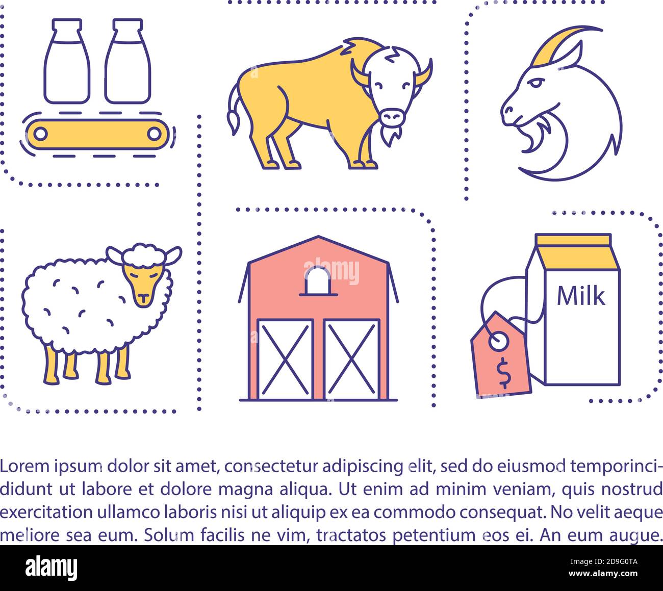 Dairy farming concept icon with text Stock Vector Image & Art - Alamy
