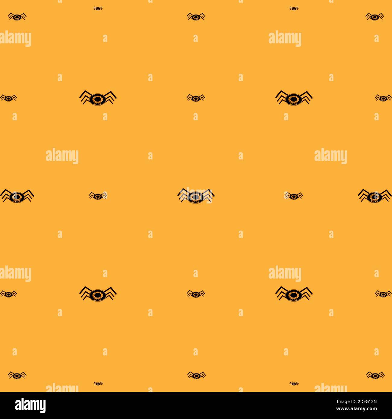 Black spider seamless pattern on the orange background Stock Vector ...