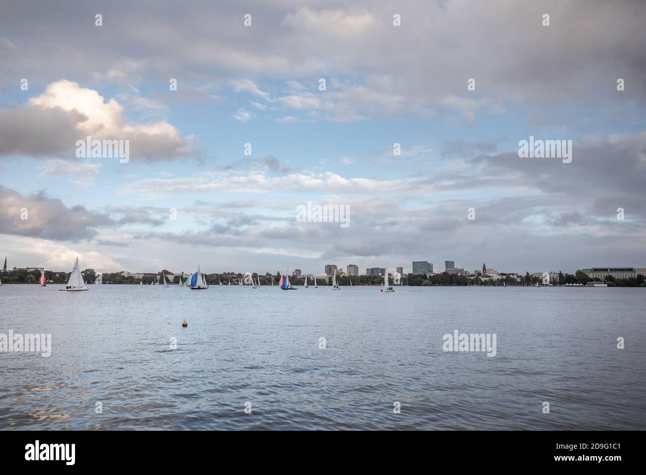 Aussen-Alster lake in Hamburg, Germany Stock Photo
