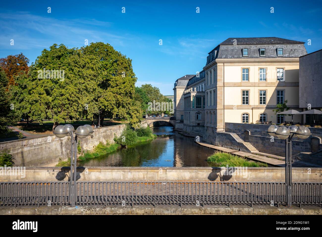 Leine river in Hanover, Germany Stock Photo