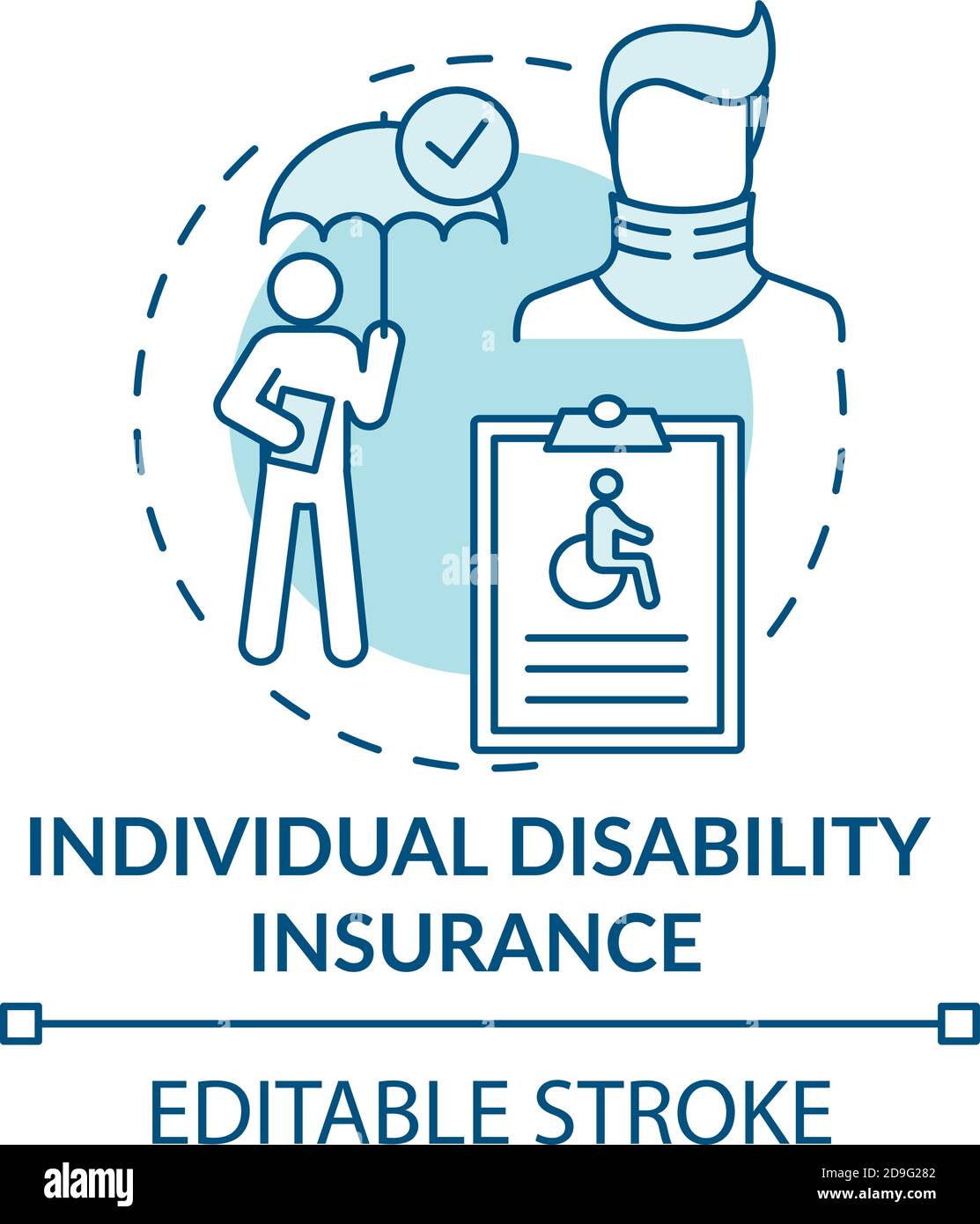 Individual disability insurance concept icon Stock Vector