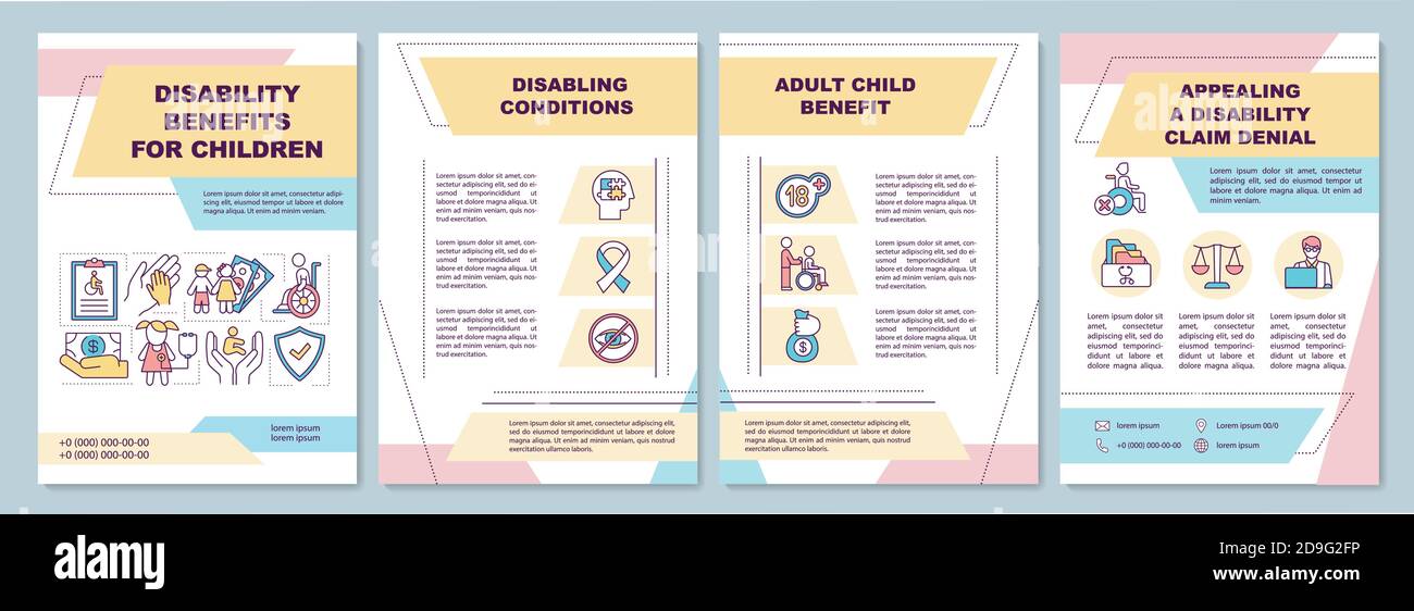 Disability benefits for children brochure template Stock Vector Image