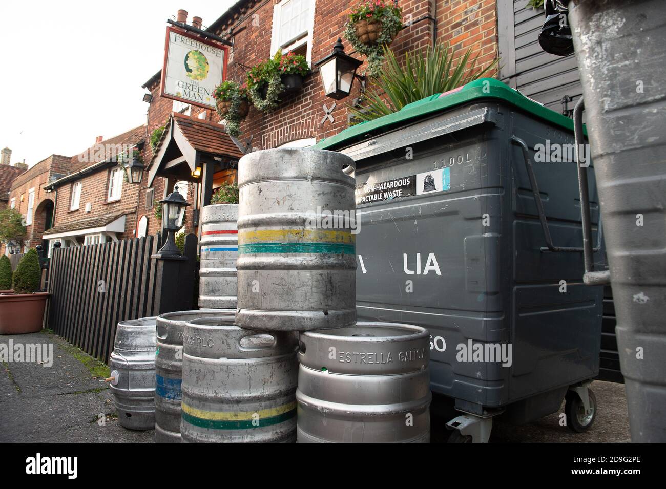 Denham, Buckinghamshire, UK. 5th November, 2020. Barrels of beer