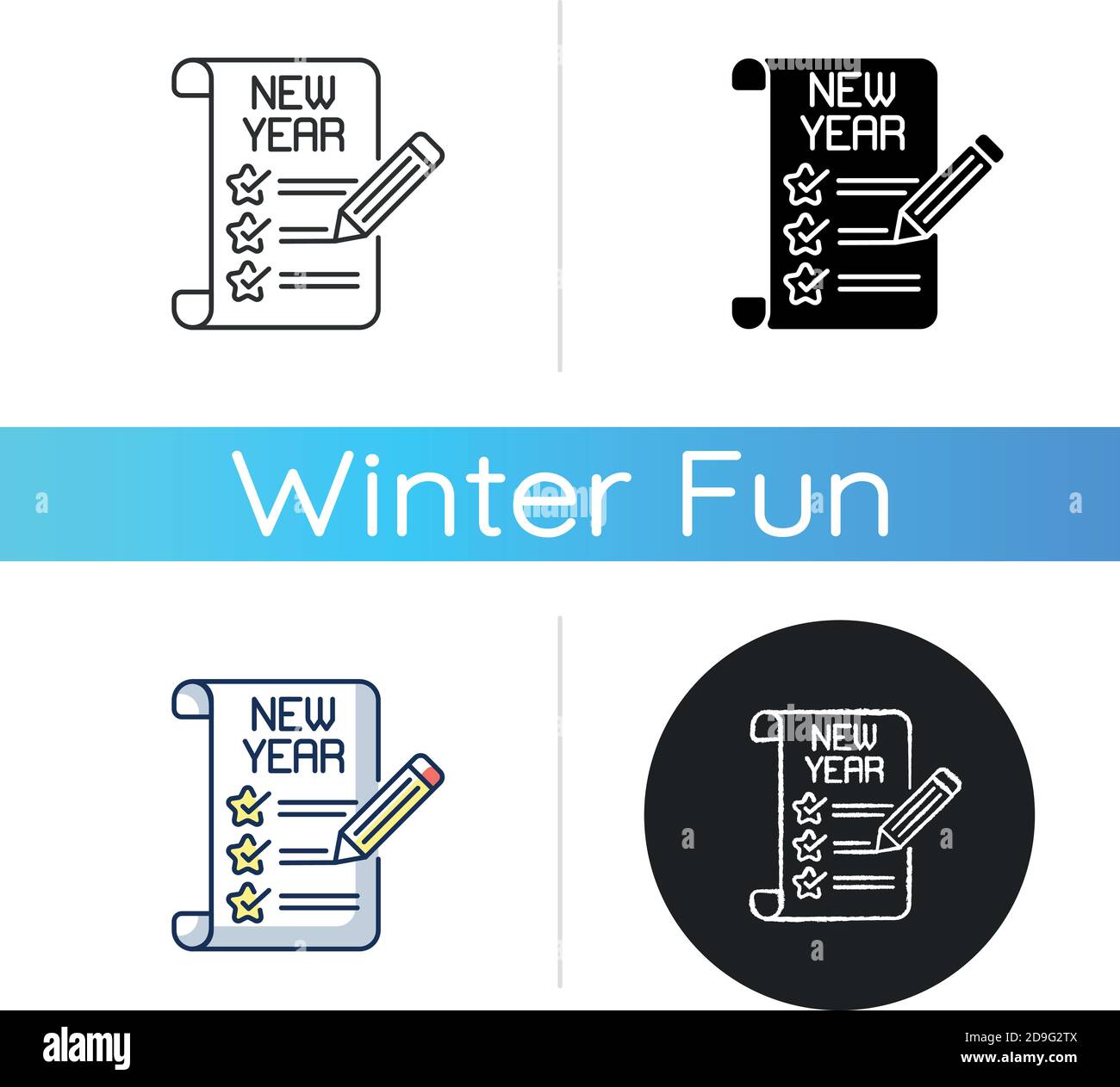 New Year resolutions icon Stock Vector
