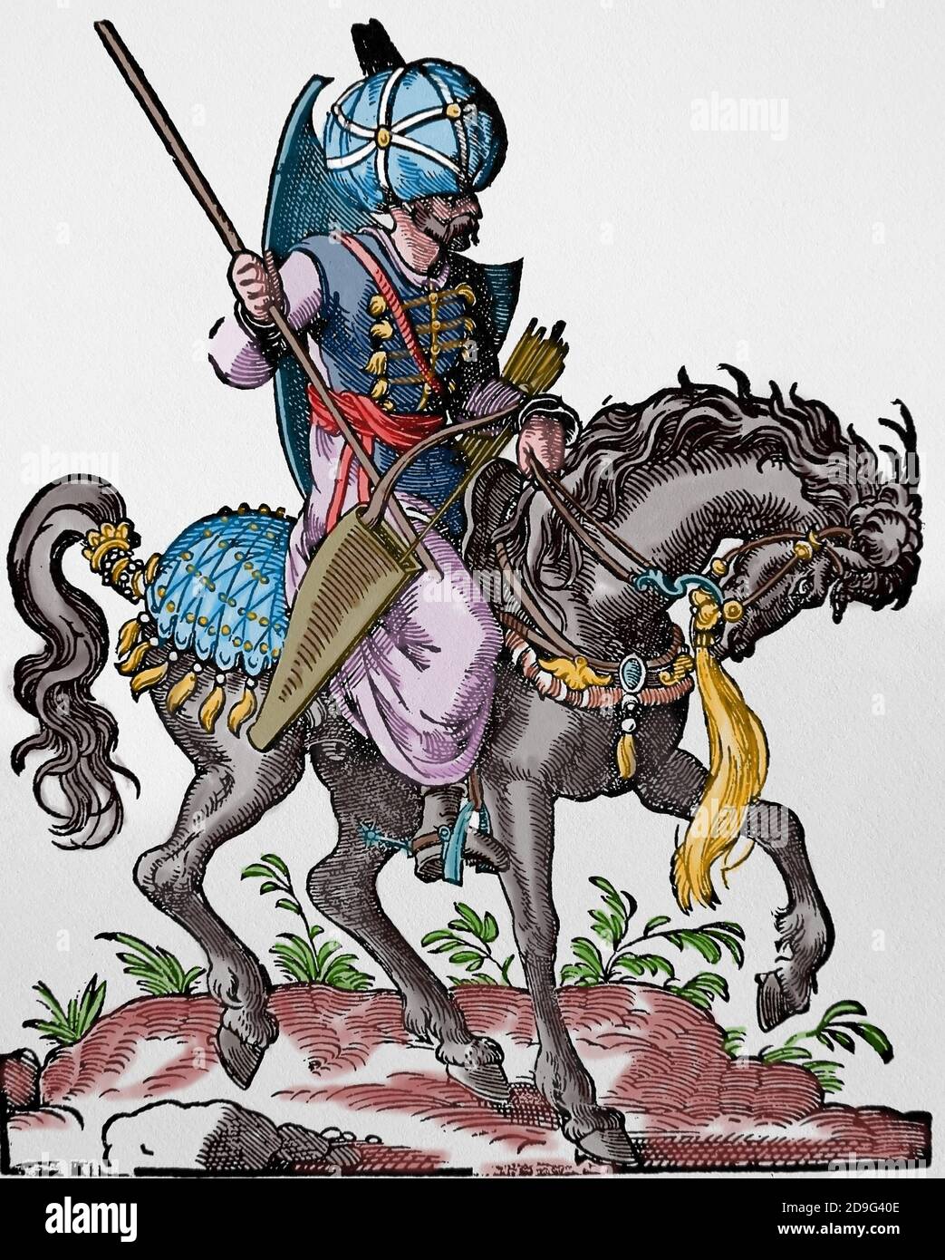 Modern era. Ottoman Empire. 16th century. Turkish cavalryman with bow