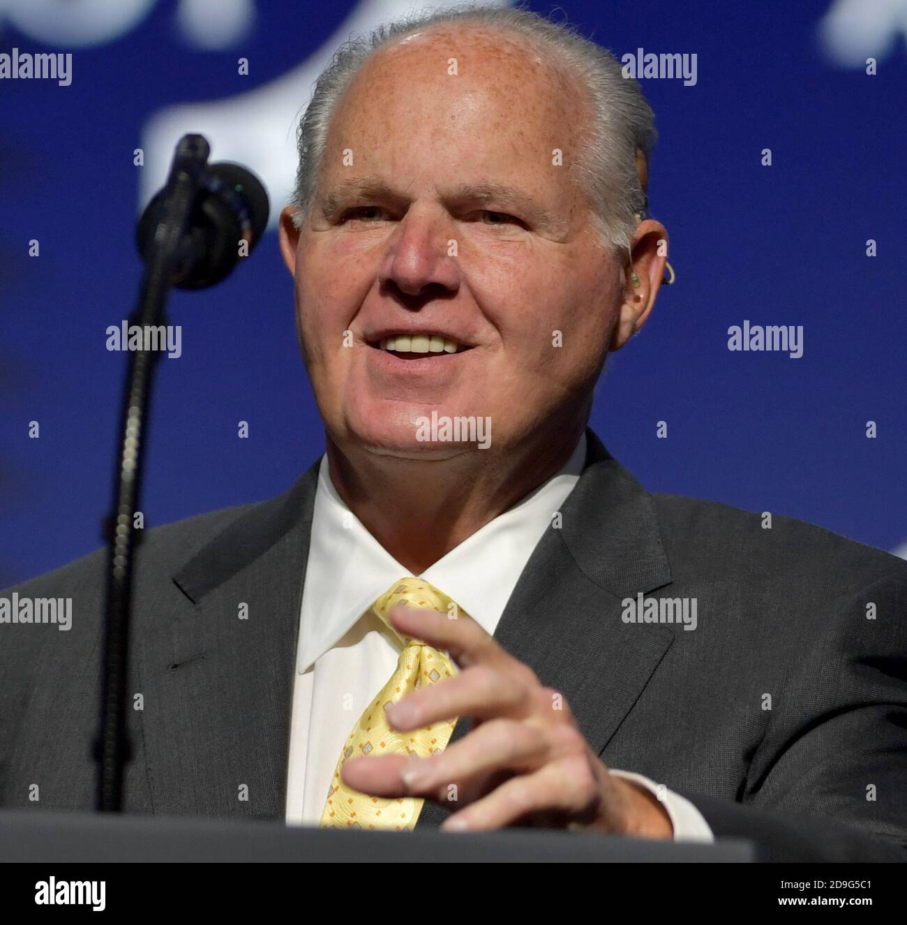 WEST PALM BEACH, FL - DECEMBER 21: Rush Limbaugh speaks at the 2019 Turning Point USA Student Action Summit - Day 3 at the Palm Beach County Convention Center on December 20, 2019 in West Palm Beach, Florida.  People:  Rush Limbaugh Credit: Hoo-me / MediaPunch Stock Photo