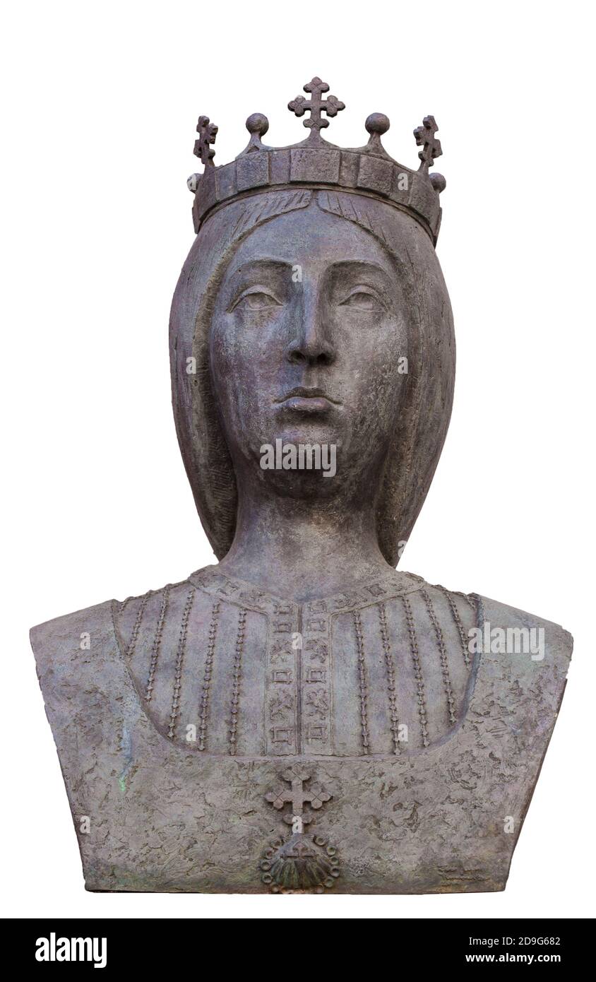 Queen Isabella I of Castile bust. House Museum of Columbus, Valladolid, Spain Stock Photo