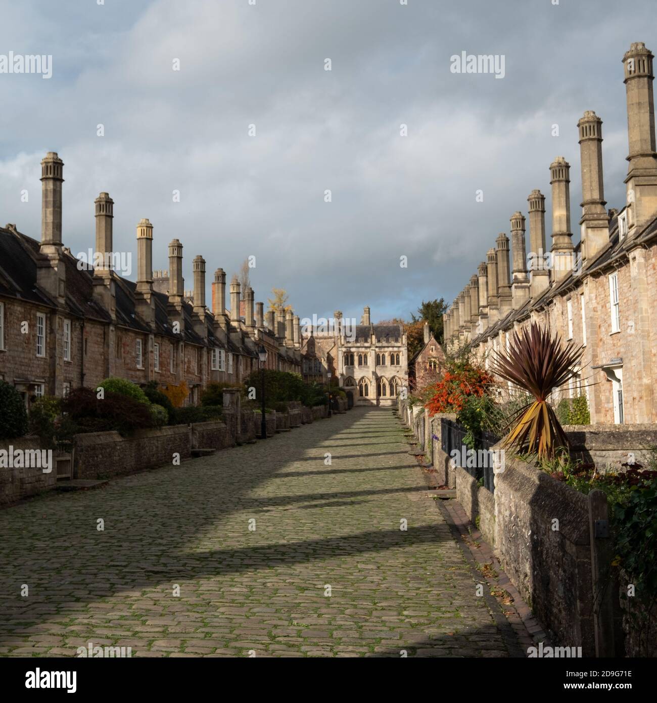 Vicars' Close, in Wells, Somerset, UK. Street of medieval terraced