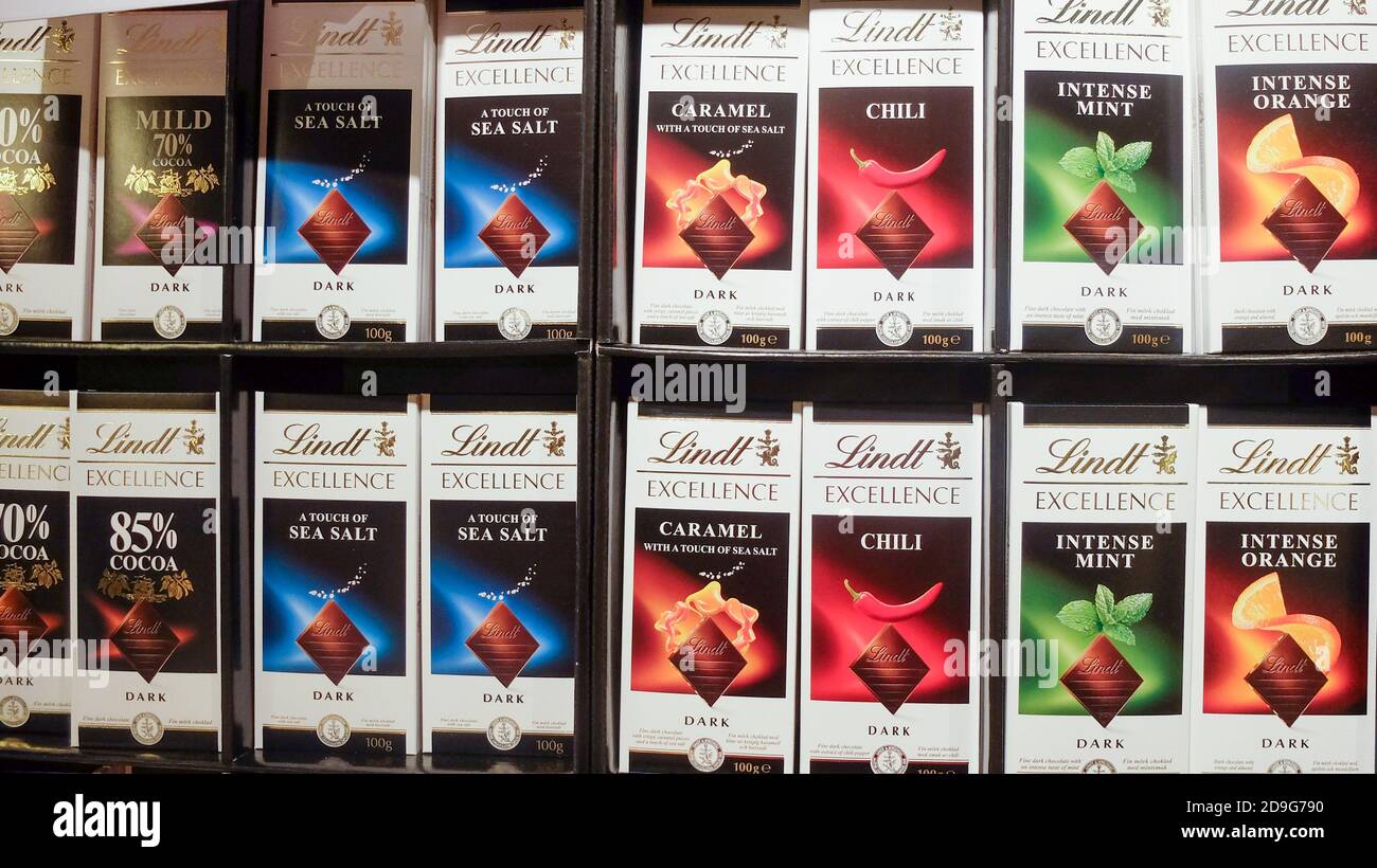 Wide variety of Lindt chocolates. Lindt & Sprüngli AG is a Swiss