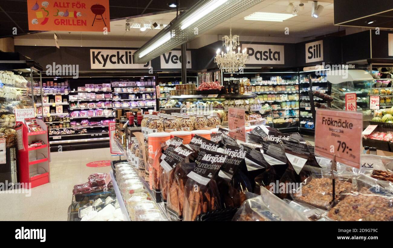Interior of a Swedish grocery store Stock Photo Alamy