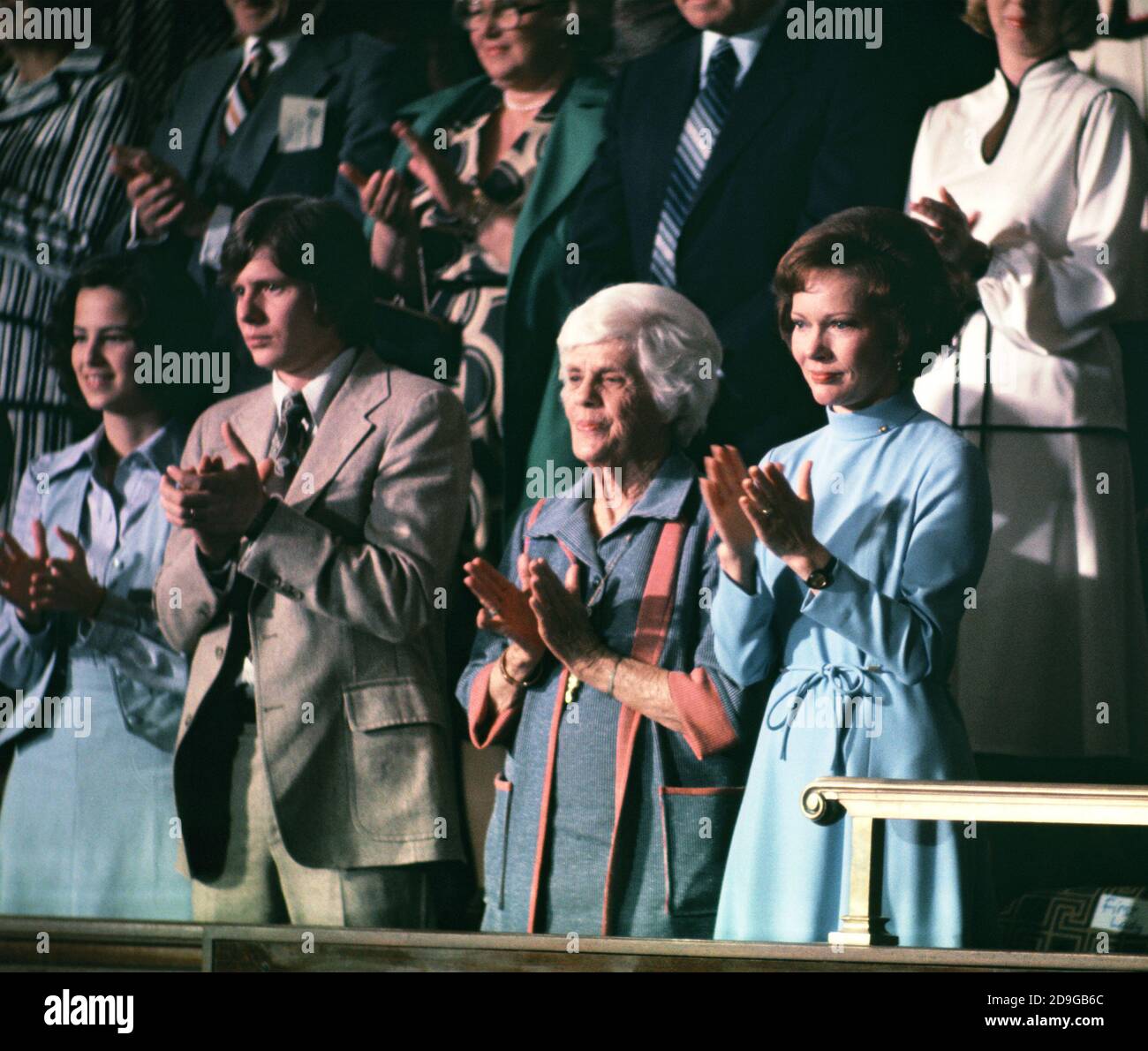 The Carter family as Preasident Jimmy Carter delivers his first addreess to a joint session of congress.Photo by Dennis Brack bb73 Stock Photo