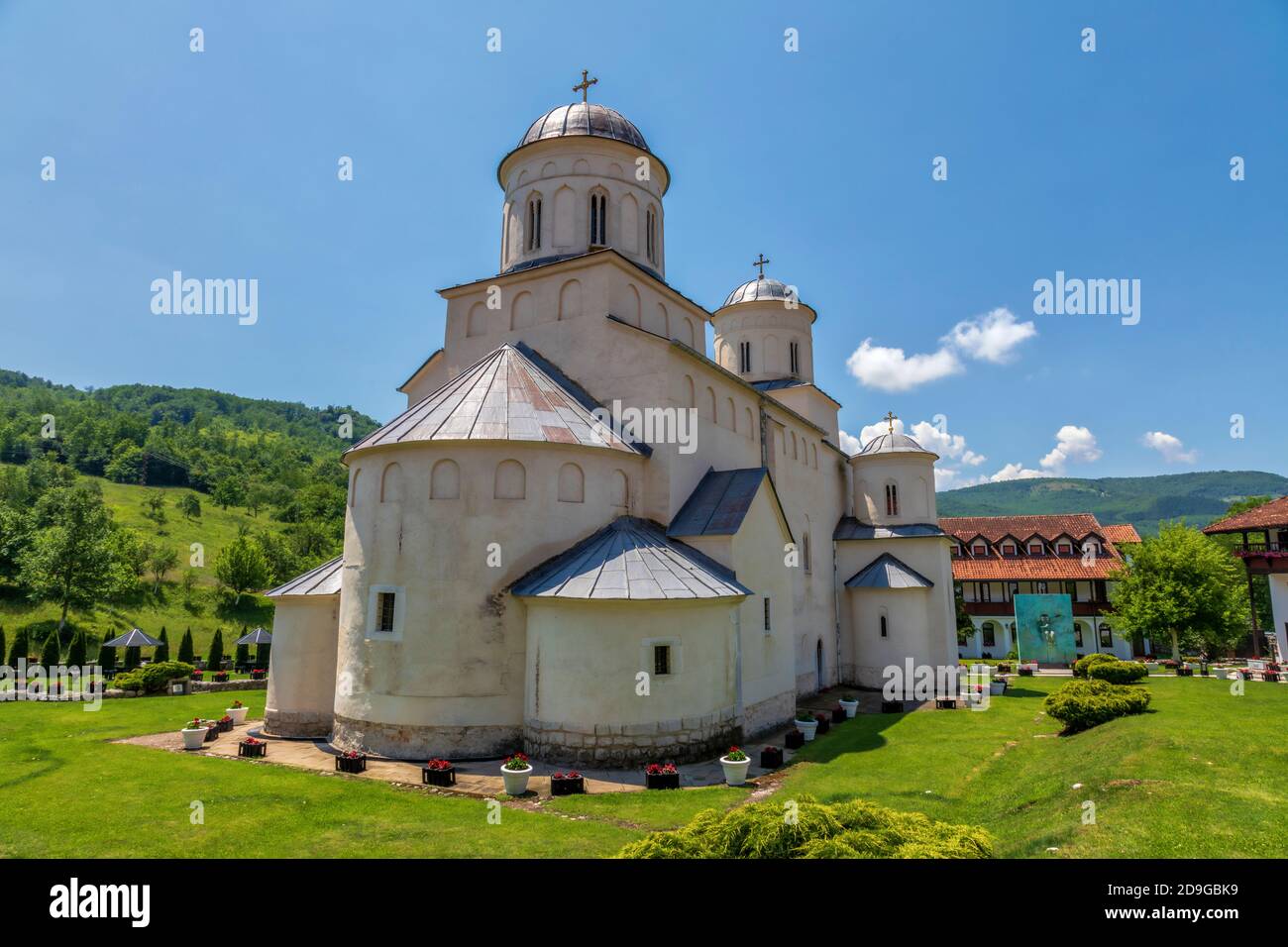Mileseva Monastery. Medieval 13th century Serbian Orthodox monastery. Founded by Serbian King Stefan Vladislav Nemanjic. Located near Prijepolje, Serb Stock Photo