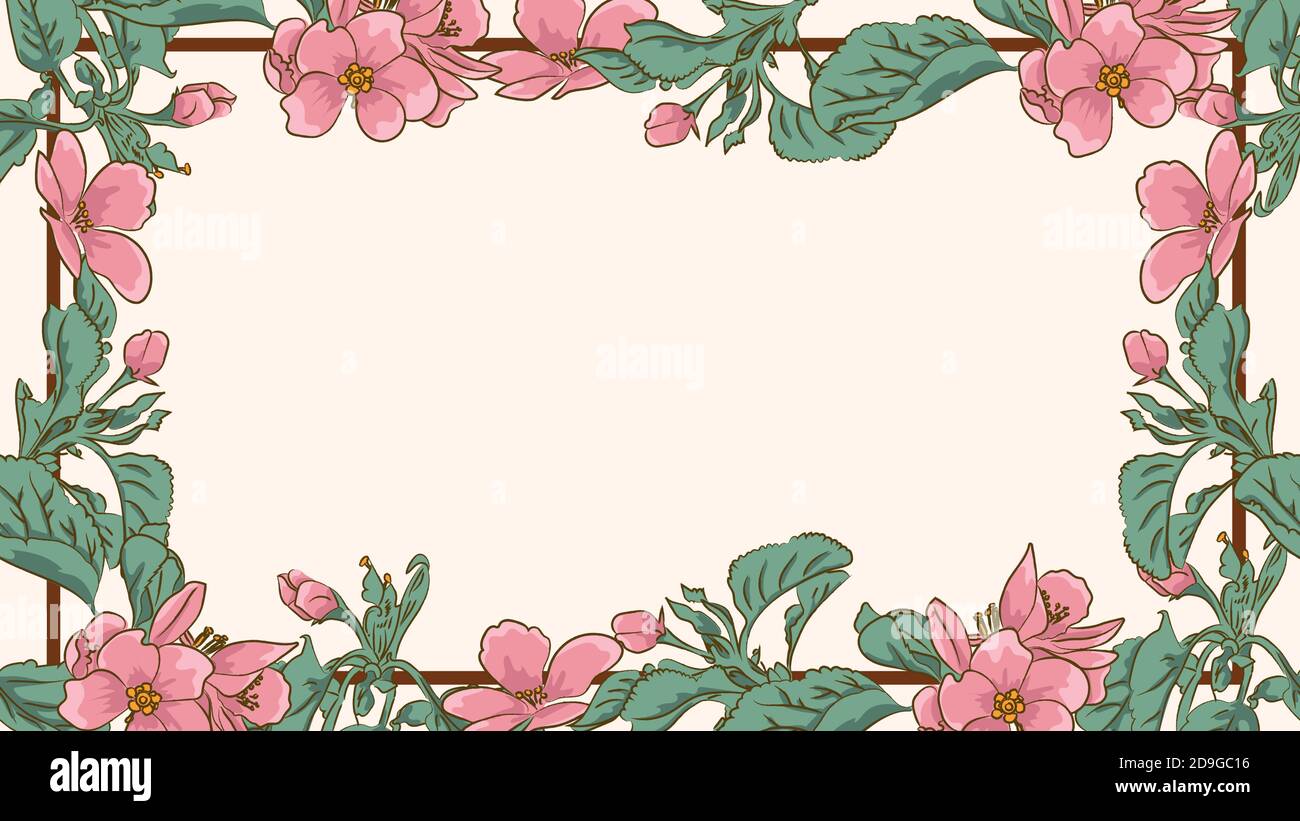 Floral border illustration hi-res stock photography and images - Alamy
