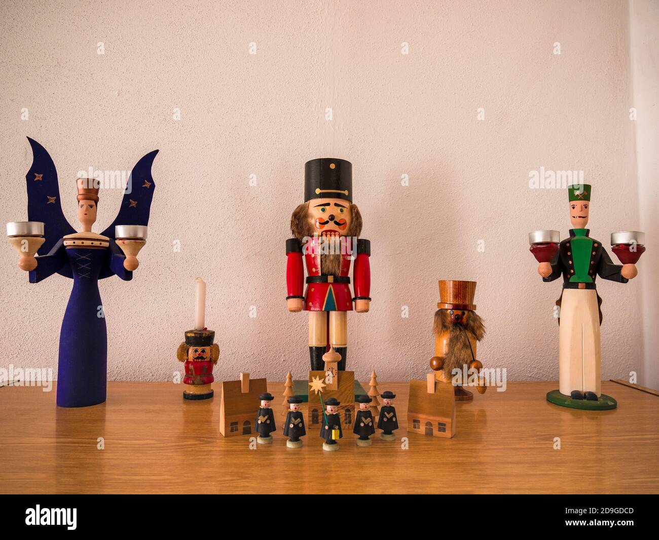 Traditional Christmas wooden figurines Stock Photo Alamy
