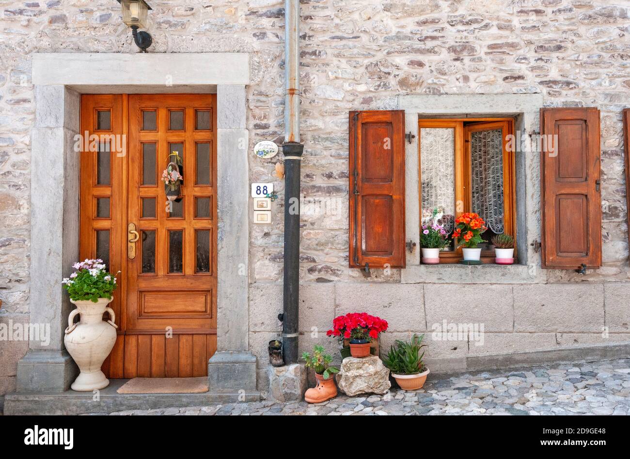 Home exterior in Pesariis, Friuli-Venezia Giulia, Italy Stock Photo
