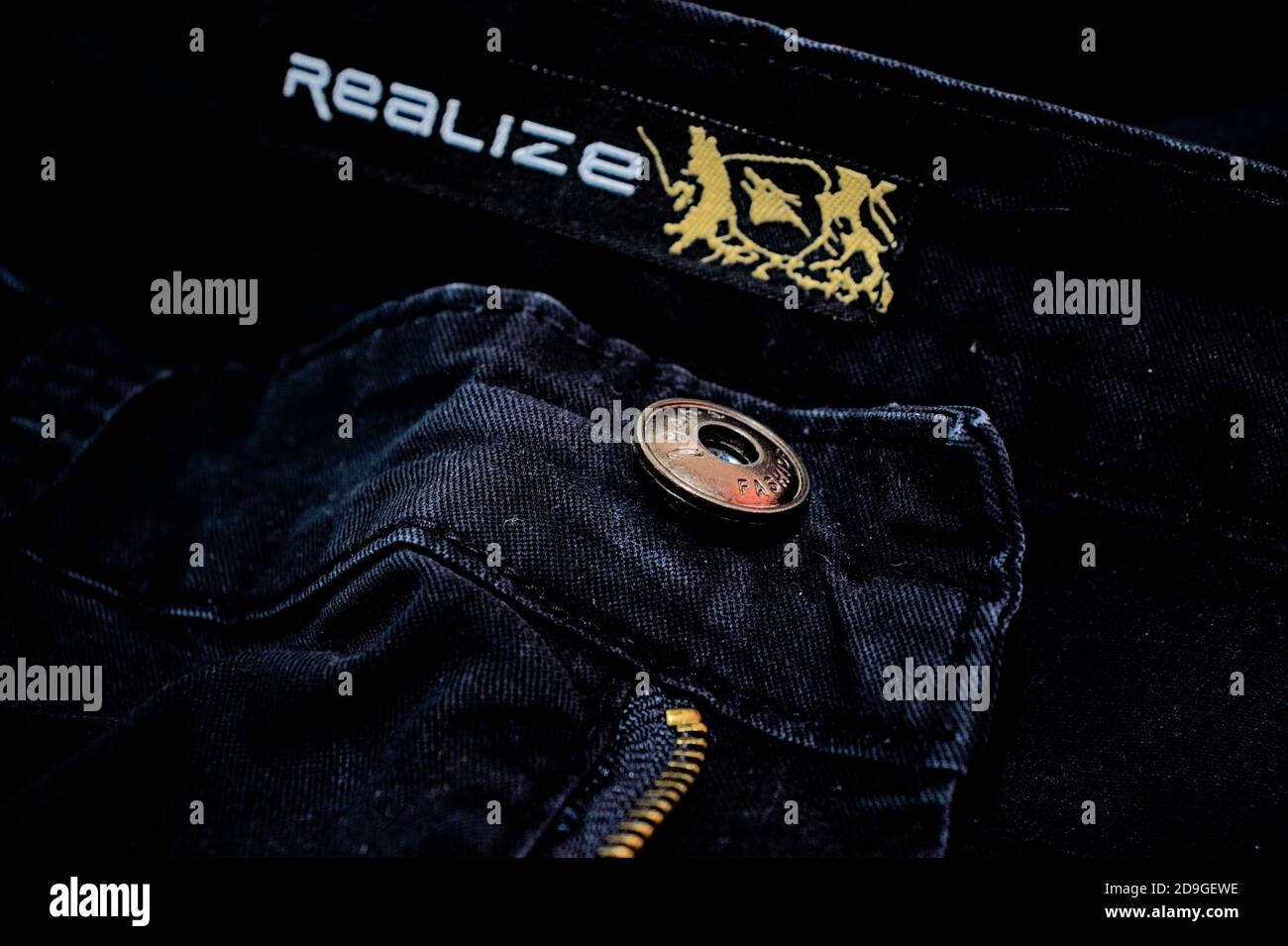 Jeans metal button Stock Photo - Alamy
