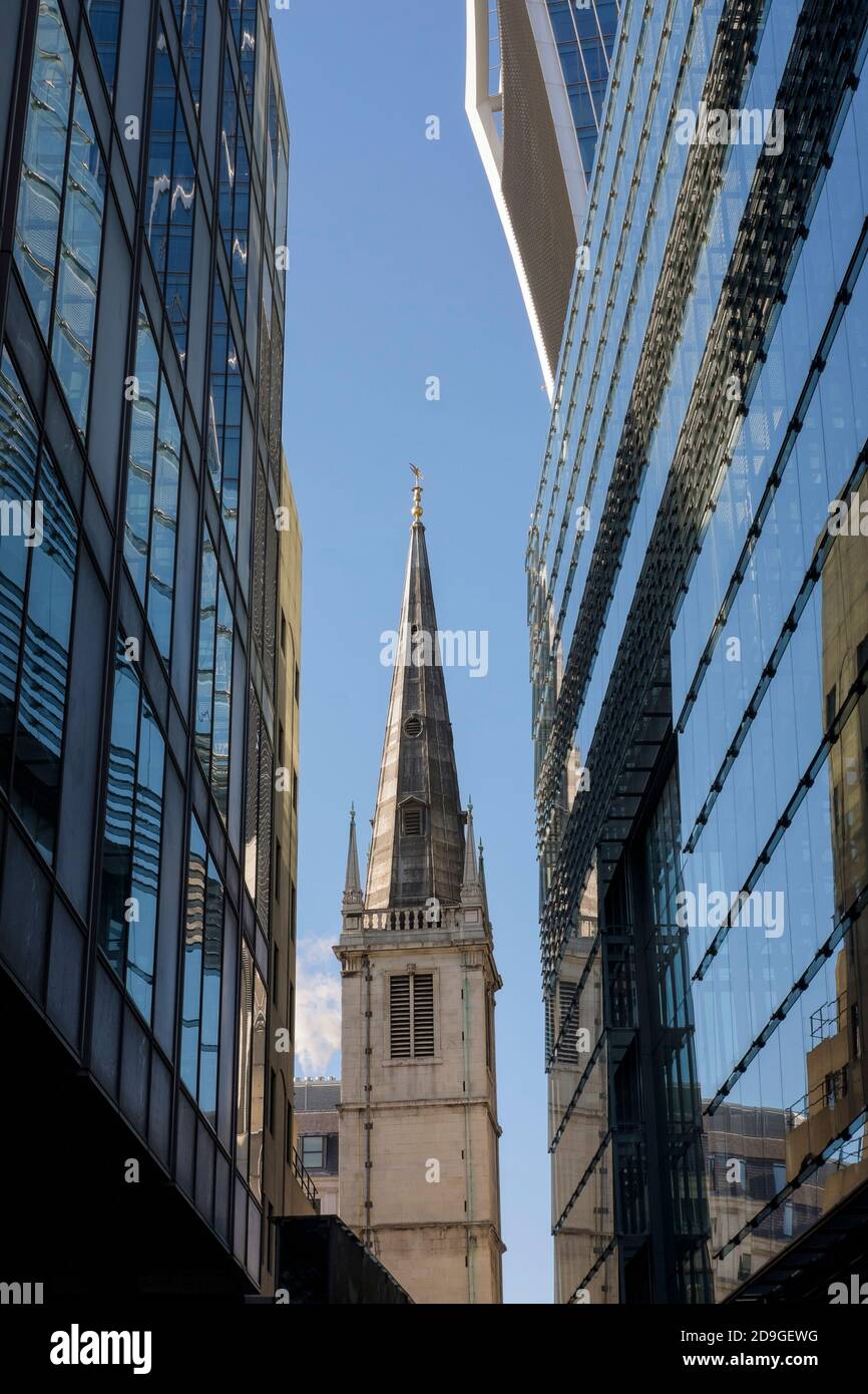 Guild Church of St. Margaret Pattens in heart of the City of London. UK. Stock Photo