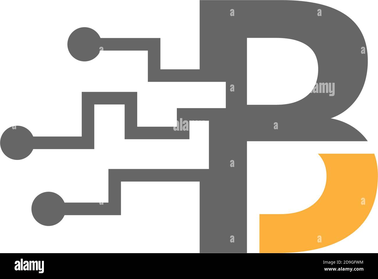 Letter B Circuit technology logo icon creative design illustration ...