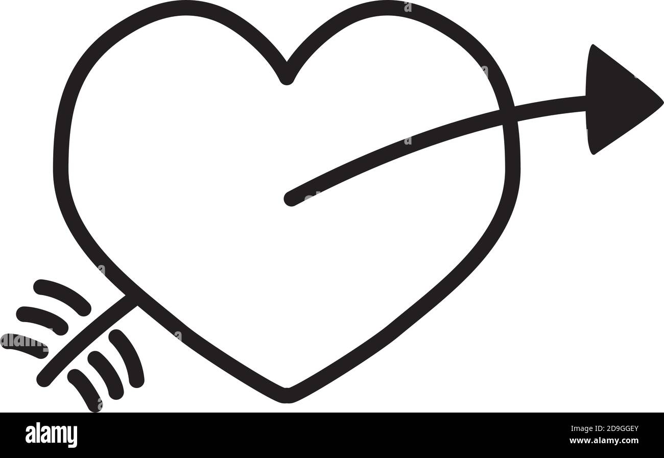 arrowed heart icon over white background, line style, vector ...