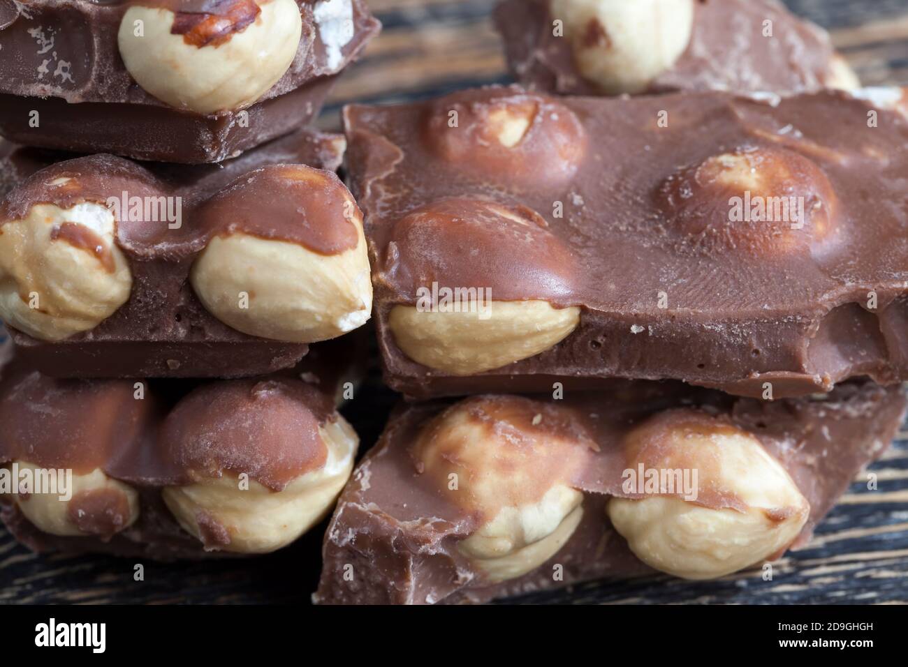 hazelnuts and chocolate mixed Stock Photo Alamy