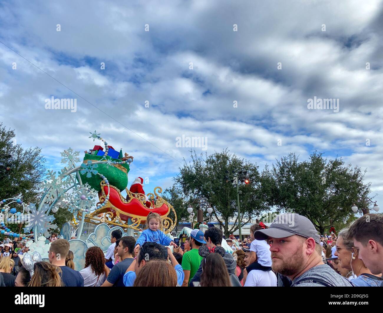 Orlando,FL/USA-12/28/19: The Christmas parade starring Santa Claus at the Magic Kingdom theme park at Disney World. Stock Photo