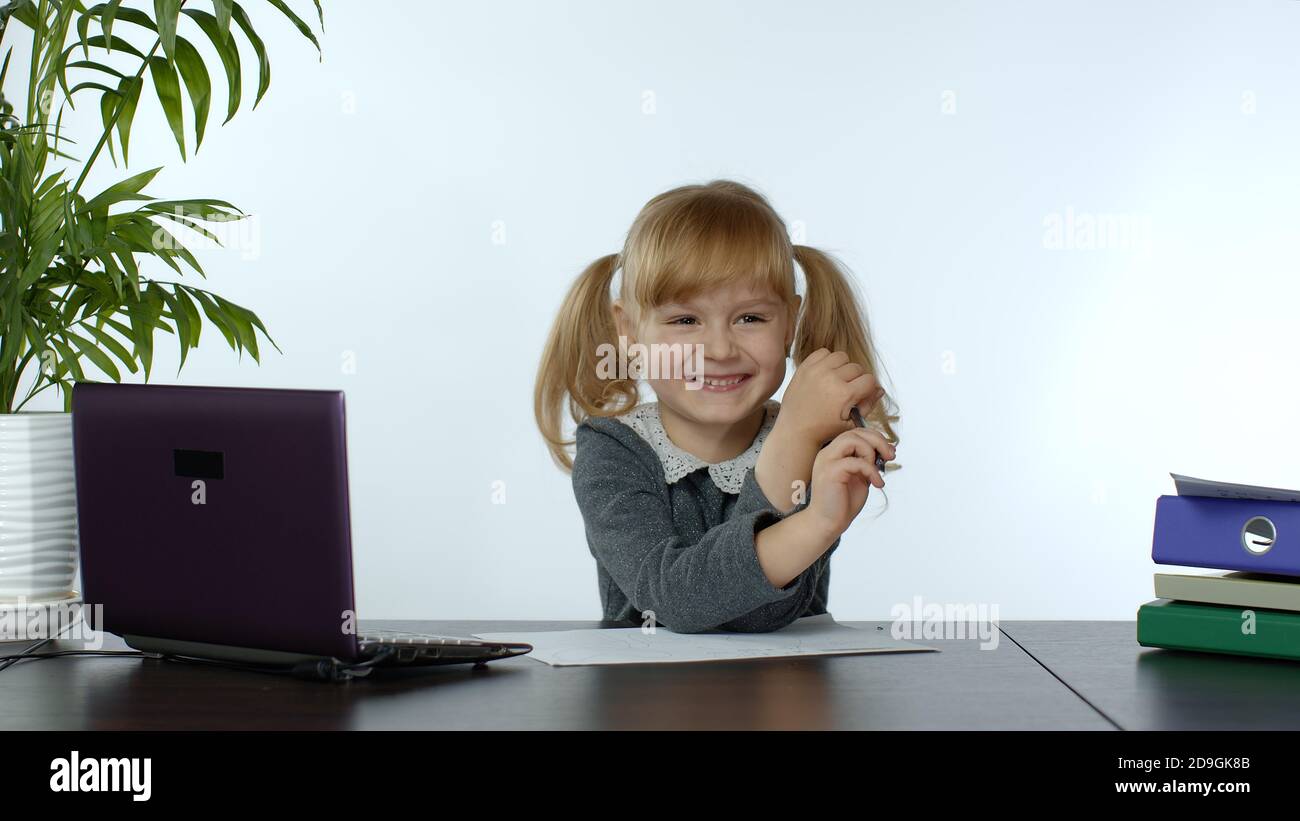 Back to school, online learning for kids, distance lesson, education at ...