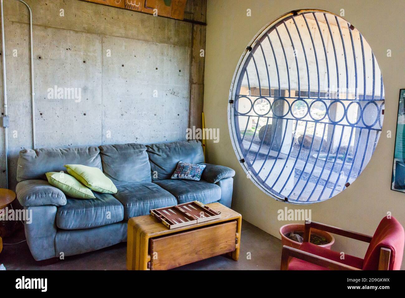 Arcosanti, Small Lounge Stock Photo