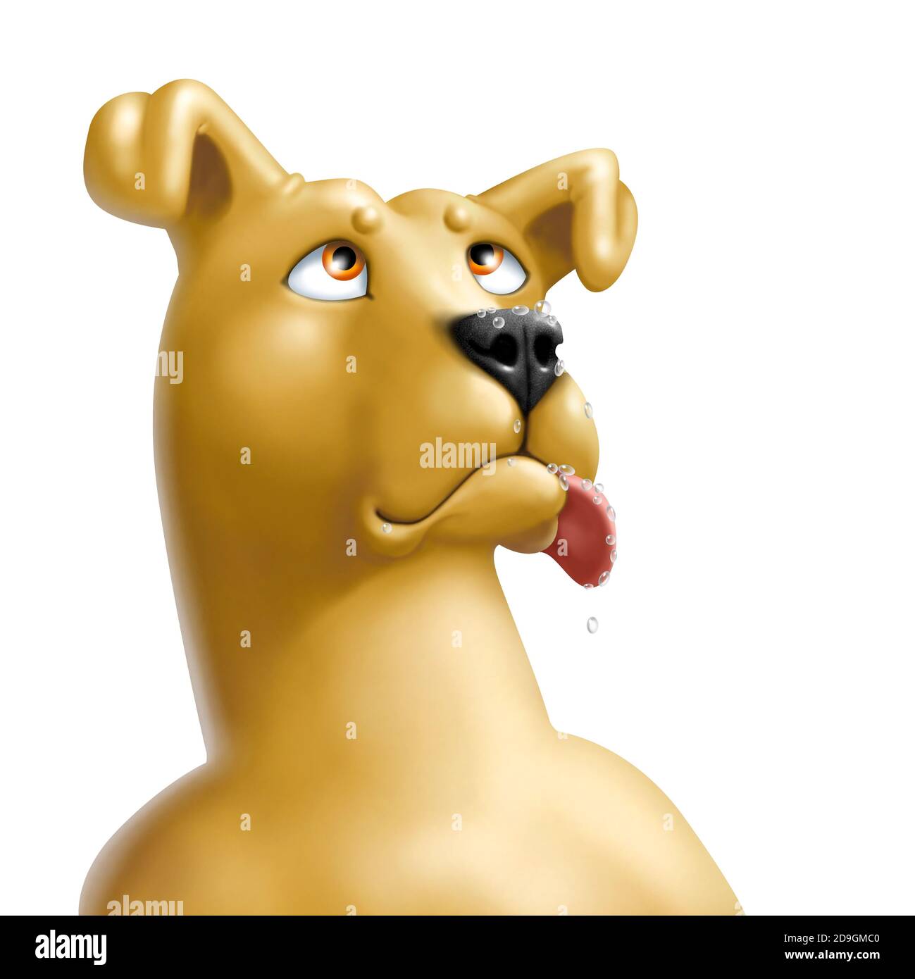 A dog is thinking . Funny animals . 3D illustration Stock Photo