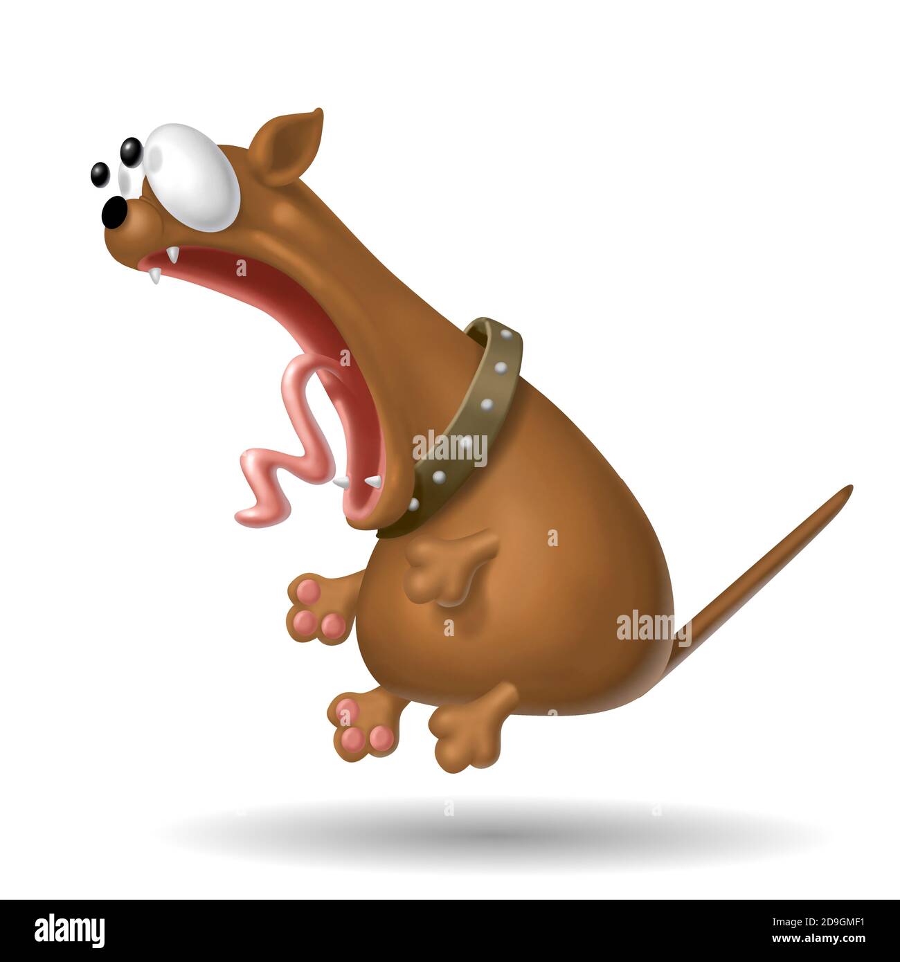 A feeling of shock in comic form . Funny animals . 3D illustration Stock Photo